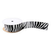 Zebra-Druck-Schwarzweiss-Streifen-Muster Satinband (Spule)
