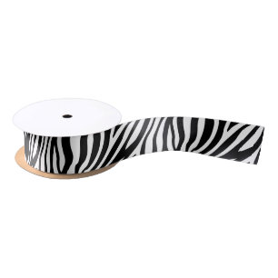 Zebra-Druck-Schwarzweiss-Streifen-Muster Satinband
