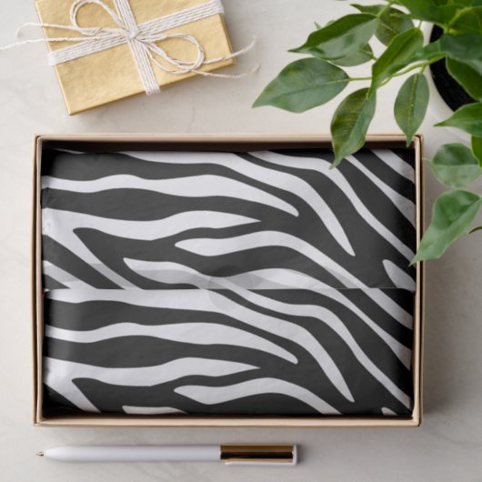 Zebra-Druck-Schwarzweiss-Streifen-Muster Seidenpapier (Geschenk)