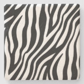 Zebra-Druck-Schwarzweiss-Streifen-Muster Steinuntersetzer (Vorderseite)