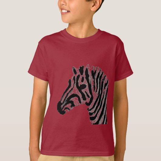 Zebra-Druck-Schwarzweiss-Streifen T-Shirt (Vorderseite)
