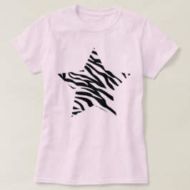 Zebra-Druck-Stern T-Shirt