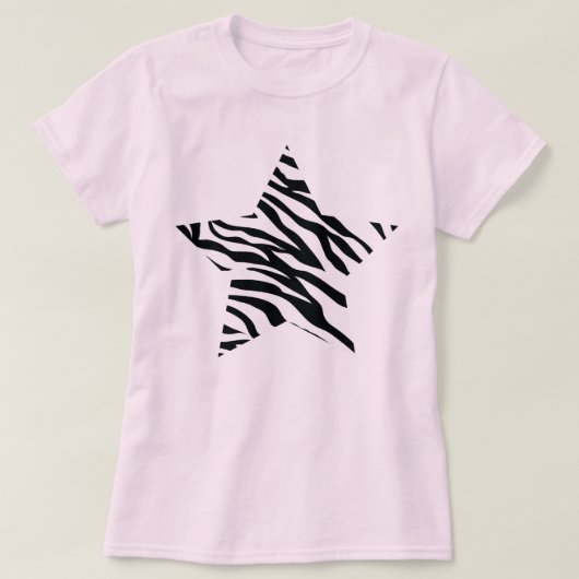 Zebra-Druck-Stern T-Shirt (Design vorne)