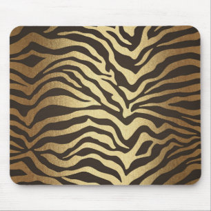 Zebra Druck Tierhaut Druck Modern Glamour Gold Mousepad