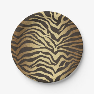 Zebra-Druck-Tierhaut-elegantes modernes Pappteller