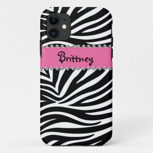 Zebra-Druck u. Fall Iphone 5 des diamante de Case-Mate iPhone Hülle (Rückseite)