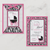 Zebra-Druck-u. Kinderwagen-Baby-Duschen-Erinnerung Visitenkarte (Vorne/Hinten)