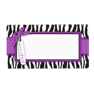 Zebra-Druck u. Pink-Akzent-Namensschild