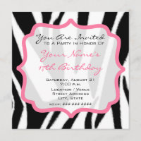 Zebra-Druck u. rosa Kuchen-Geburtstags-Party laden