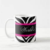 Zebra-Druck u. Spitze der Welt bestster die Mama Kaffeetasse (Links)