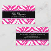 Zebra-Druck u. Spitze elegant Visitenkarte (Vorne/Hinten)