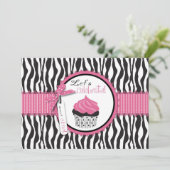 Zebra-Druck- und Cupcake-Geburtstag (Stehend Vorderseite)