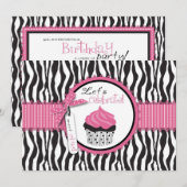 Zebra-Druck- und Cupcake-Geburtstag (Vorne/Hinten)