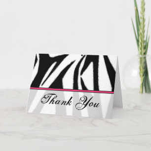 Zebra-Druck und Rosa danken Ihnen zu kardieren Dankeskarte