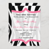 Zebra-Druck und rosa Klasse von Abschluss 2011 Einladung (Vorne/Hinten)