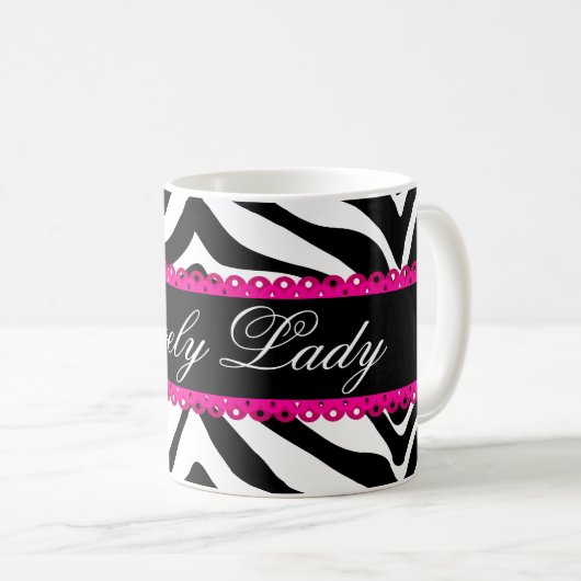 Zebra-Druck und Spitze Kaffeetasse (VorderseiteRechts)