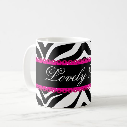 Zebra-Druck und Spitze Kaffeetasse (Vorderseite Links)