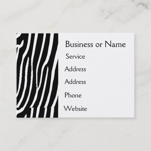 Zebra-Druck-Visitenkarte Visitenkarte (Vorderseite)