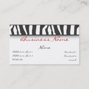Zebra-Druck-Visitenkarte Visitenkarte