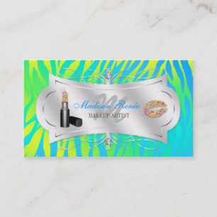 Zebra-Druck-Zitronen-Limoner GlitzerCosmetologist Visitenkarte