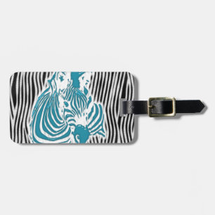 Zebra-Druckaqua blaues Muster-abstrakte Camouflage Gepäckanhänger