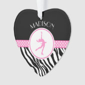 Zebra-Druckbild-Skaten Ornament (Vorderseite)