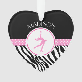 Zebra-Druckbild-Skaten Ornament