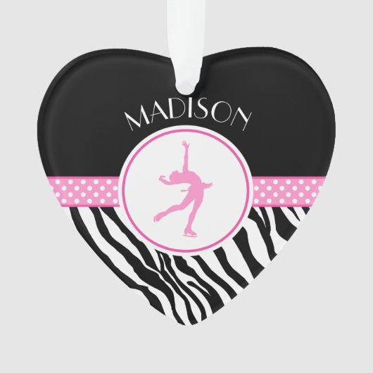 Zebra-Druckbild-Skaten Ornament (Vorderseite)