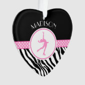 Zebra-Druckbild-Skaten Ornament (Vorderseite)