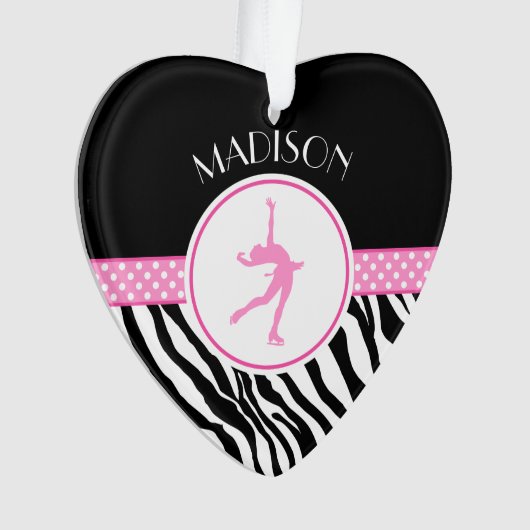 Zebra-Druckbild-Skaten Ornament (Vorderseite)