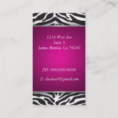Zebra-Druckcosmetology-Visitenkarte Visitenkarte (Rückseite)