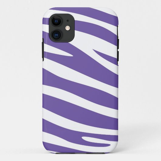 Zebra-Druckhaut (Violett, weiß) Case-Mate iPhone Hülle (Rückseite)