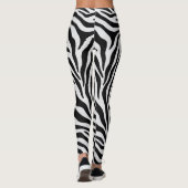 Zebra druckt schwarz-weiße Yogahose Leggings (Rückseite)