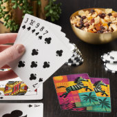 Zebra-Dschungel-Pop Spielkarten (In Situ)