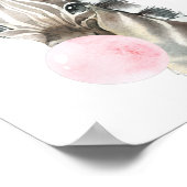 Zebra, Dschungel, Rosa Bläschen, Girl-Kinderzimmer Poster (Ecke)