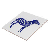 Zebra - Dunkles Kobalt Blau und Weiß Fliese (Seite)
