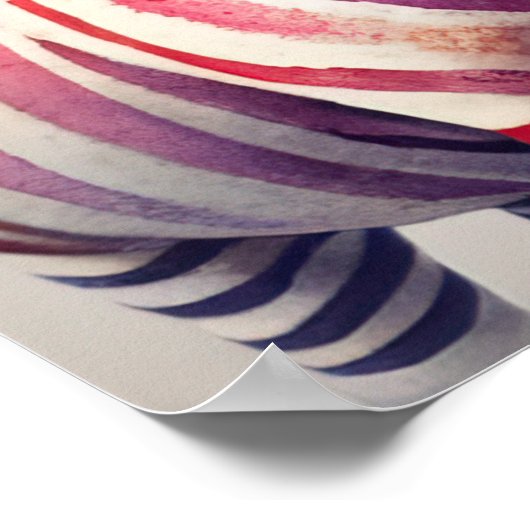 Zebra Duo Wasserfarbenpräche Kunst, Dichtung und M Poster (Ecke)