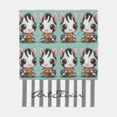 Zebra Eating Print Fleecedecke (Vorderseite)