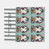 Zebra Eating Print Fleecedecke (Vorderseite (Horizontal))