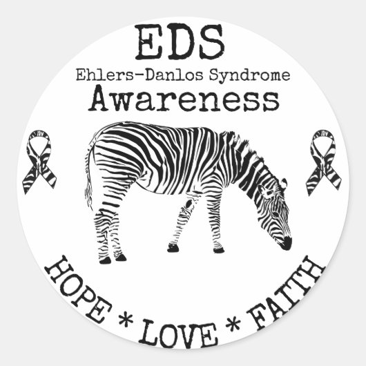 Zebra Ehlers-Danlos Syndrom EDS Sticker (Vorderseite)