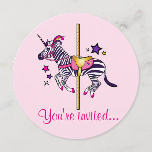 Zebra-Einhorn-Geburtstag Einladung