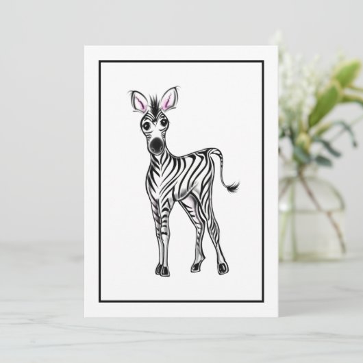 Zebra Einladung (Stehend Vorderseite)