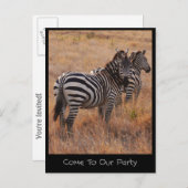 Zebra Einladung Postkarte (Vorne/Hinten)