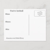 Zebra Einladung Postkarte (Rückseite)