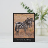 Zebra Einladung Postkarte (Stehend Vorderseite)