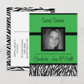 Zebra, Einladung zum Geburtstag (Vorne/Hinten)