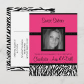 Zebra, Einladung zum Geburtstag (Vorne/Hinten)