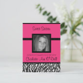 Zebra, Einladung zum Geburtstag (Stehend Vorderseite)