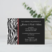 Zebra-Einladungen Einladung (Stehend Vorderseite)
