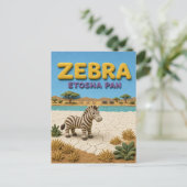 Zebra Etosha Pan Modern KlayKoo Postkarte (Stehend Vorderseite)